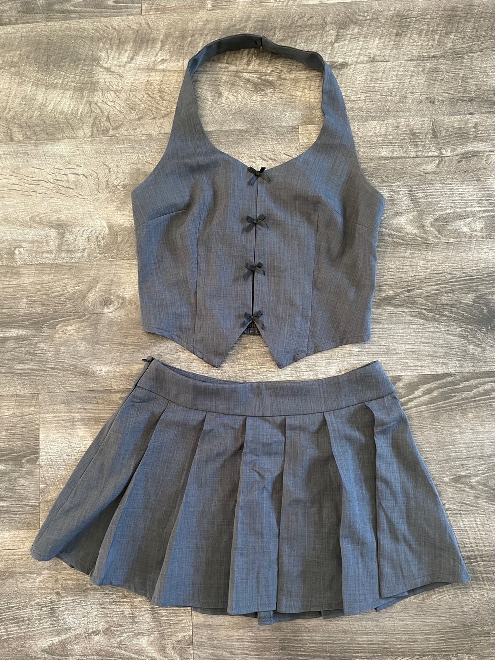 SHEIN Charcoal Gray Two-Piece Skirt Set 🐨